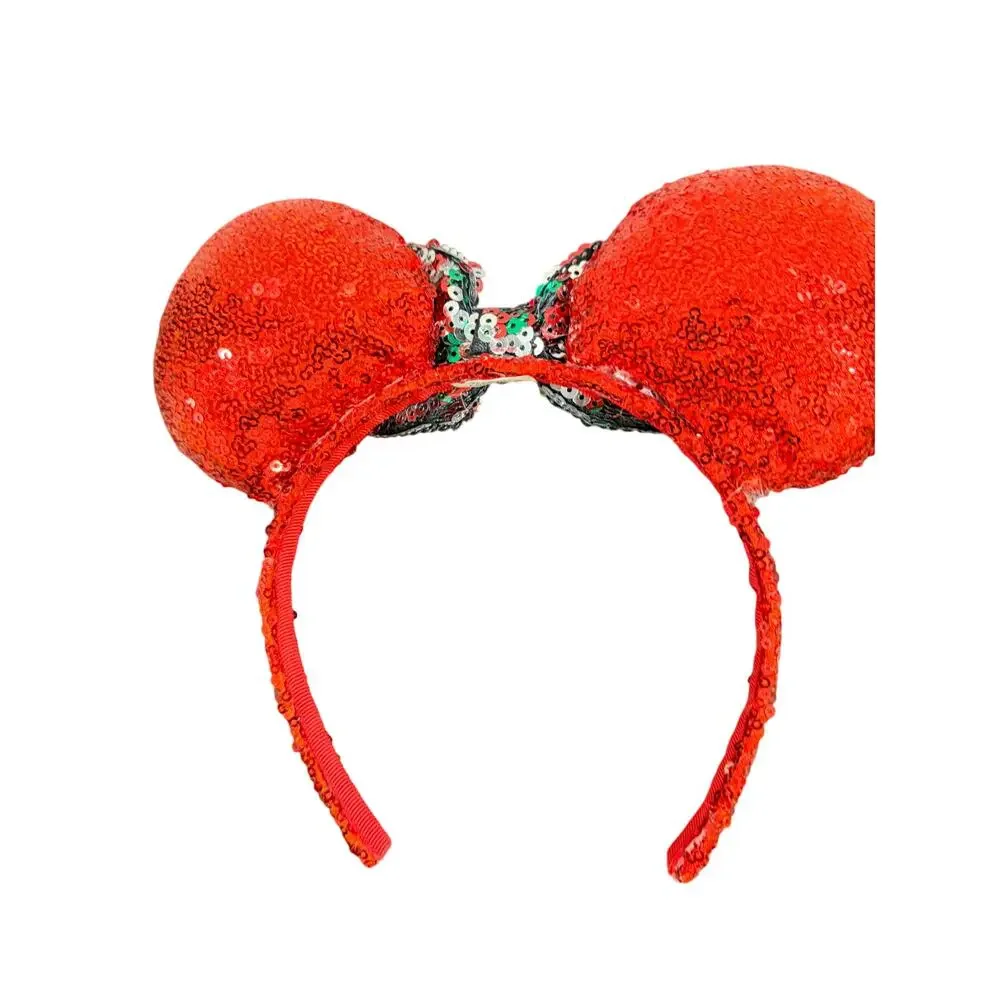 Disney Parks Minnie Mouse Red Sequin Ears Headband Christmas Holiday